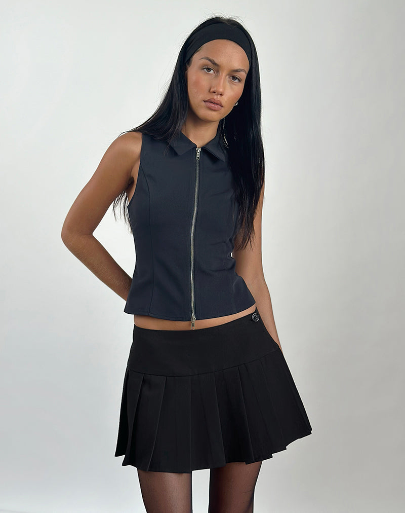 Janae Vest Top in Tailoring Navy