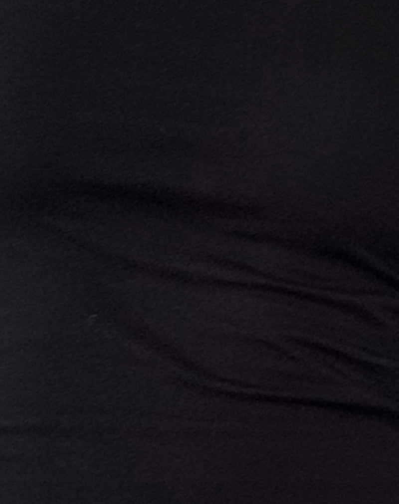 Jansu Lycra Long Sleeve Top in Black