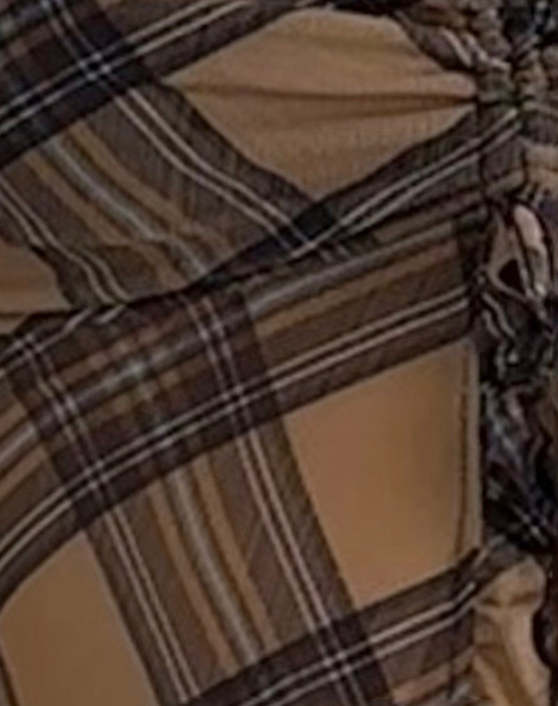 Jaraga Butterfly Top in Brown Check