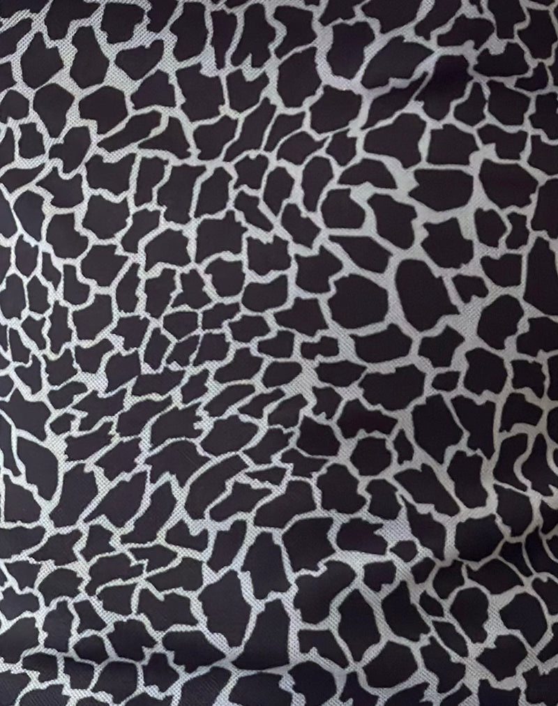 Jaridah Asymmetric Slouch Top in Giraffe Black and Cream