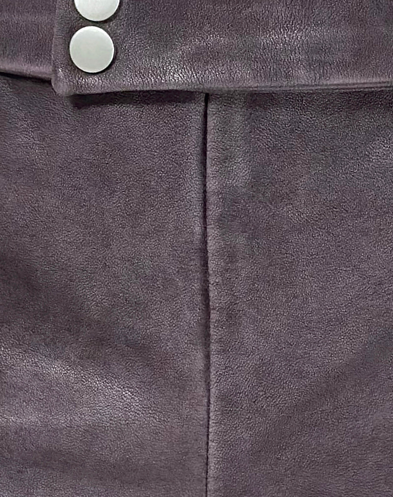 Jarli Hot Pants in Distressed PU Washed Plum