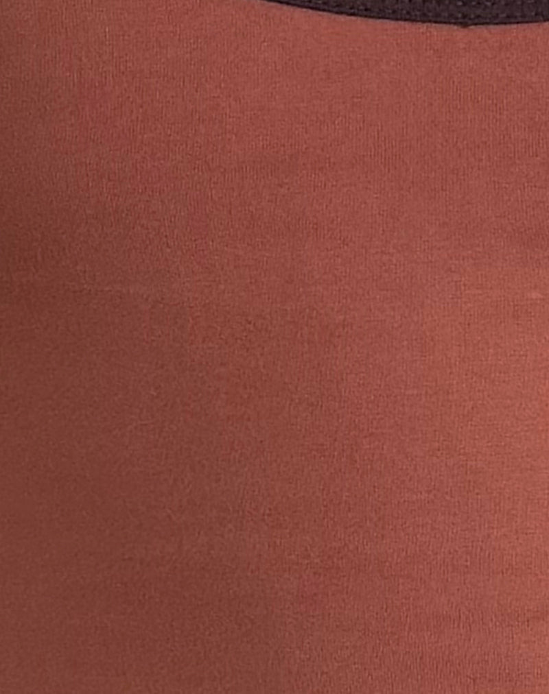 Jastiya Top in Brick with Brown Binding