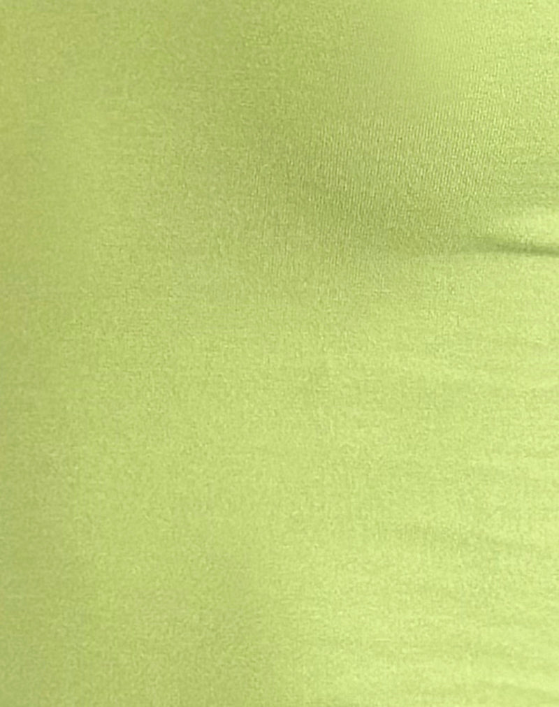 Jastiya Top in Green Banana with Deep Mahogany Binding