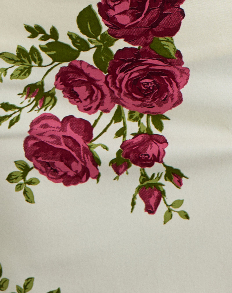 Pravara Mini Skirt in Bouquet Roses Cream