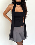 Jeldia Bandeau Top and Scarf Set in Black Shimmer