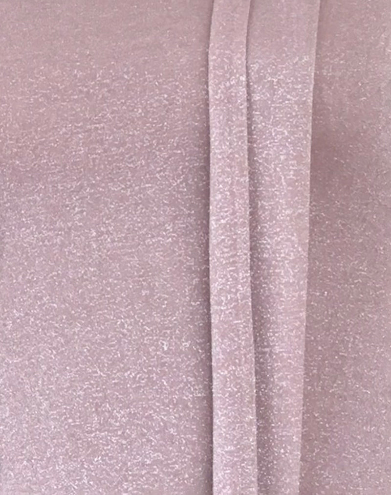 Jeldia Bandeau Top and Scarf Set in Pink Shimmer