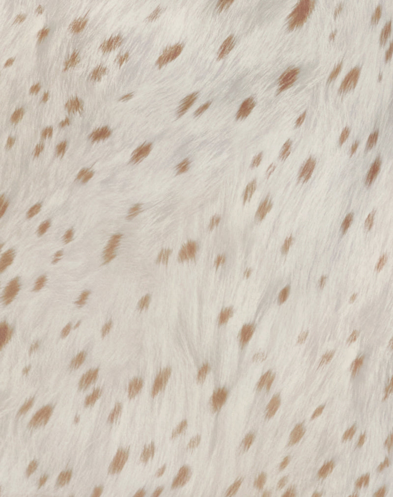 Jenat Mini Dress in Ivory Bambi Print with Scarf