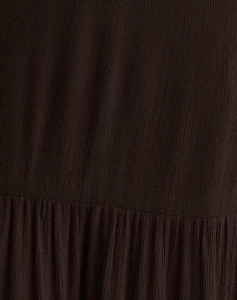 Jenesis Maxi Dress in Crinkle Bitter Chocolate