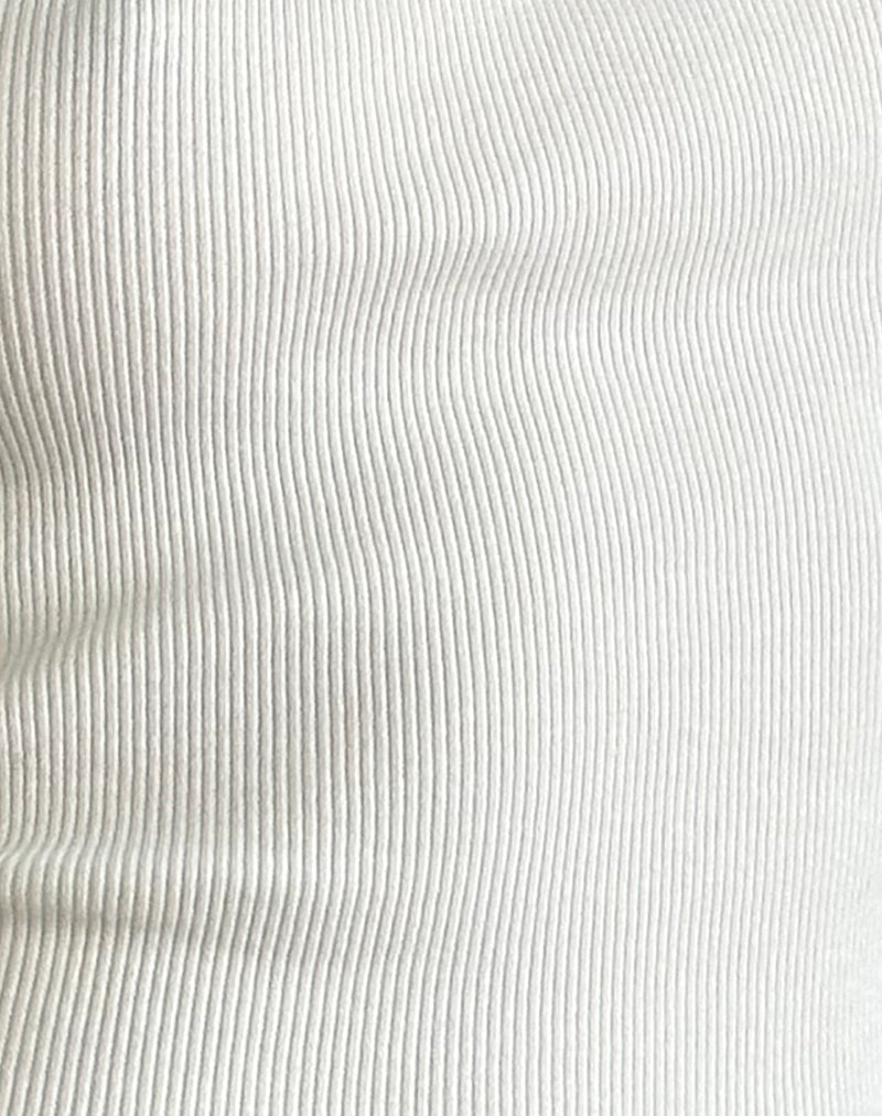 Jinila Top in Off White with Bow and Lace Trim