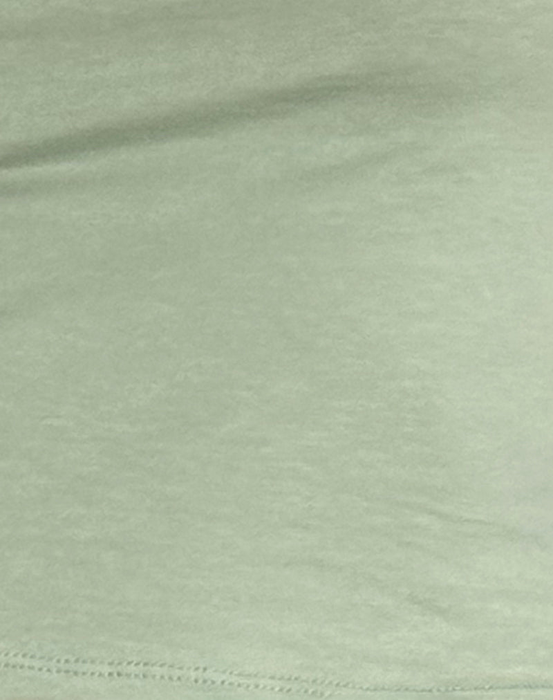 Jiniso Crop Top in Sage with Ivory Bows