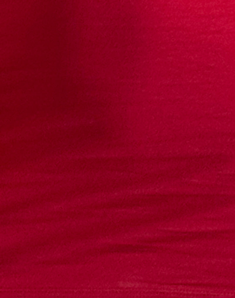 Jinsuni Mini Dress in Adrenaline Red with Black Bows