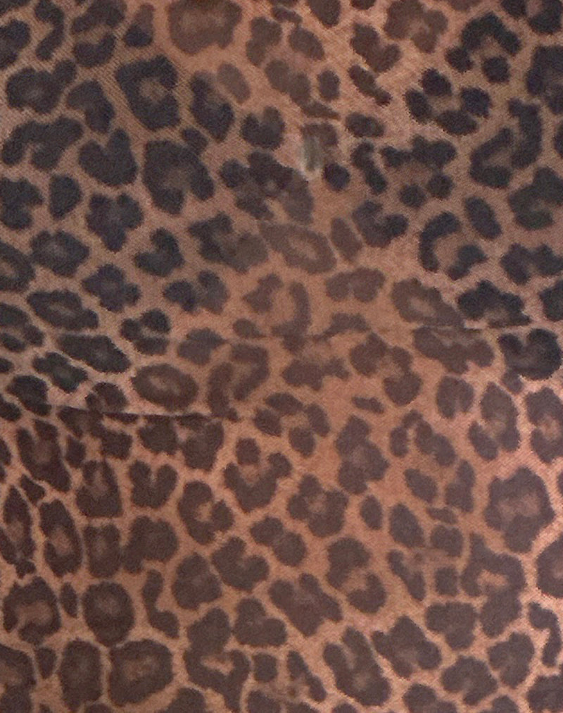 Jiraya Top in Mesh Printed Rar Leopard