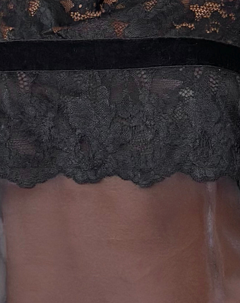 Jiusa Organza Cami Top in Black Lace
