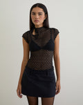 Jiwon Keyhole Top in Polka Lace Black