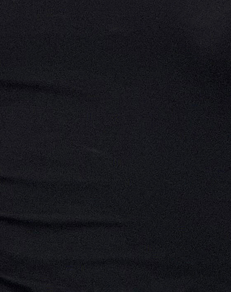 Johanah Halterneck Top in Black with Metal O Ring