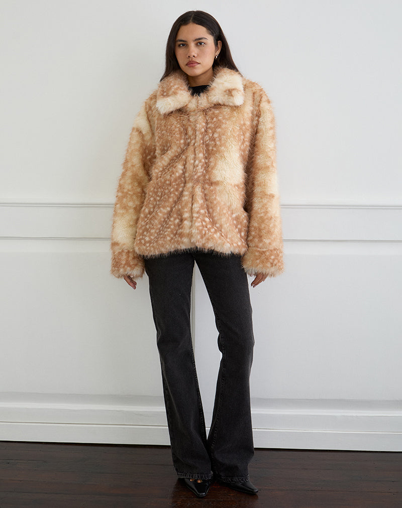 Joji Jacket in Beige Bambi Print