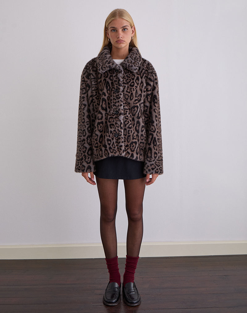 Joji Jacket in Warm Grey Leopard
