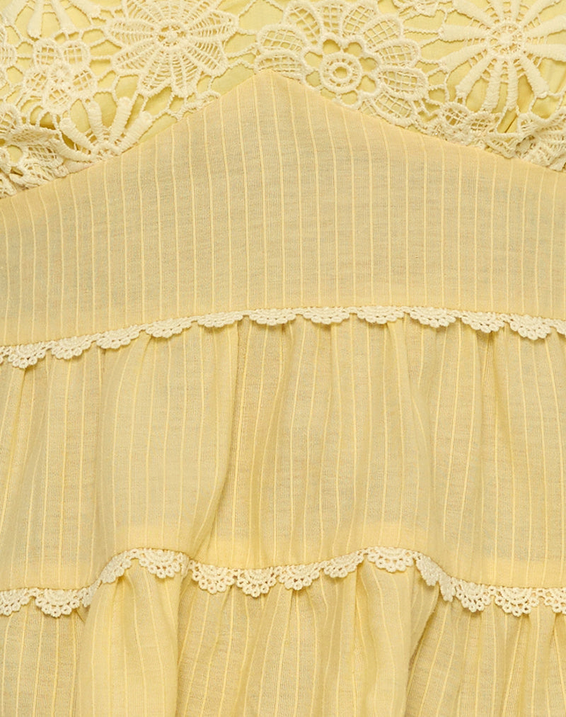 Juanita Frill Halterneck Top in Yellow