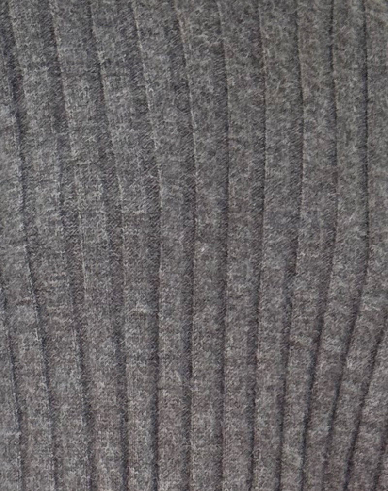 Judah Oversized Chunky Rib Knit Jumper in Charcoal