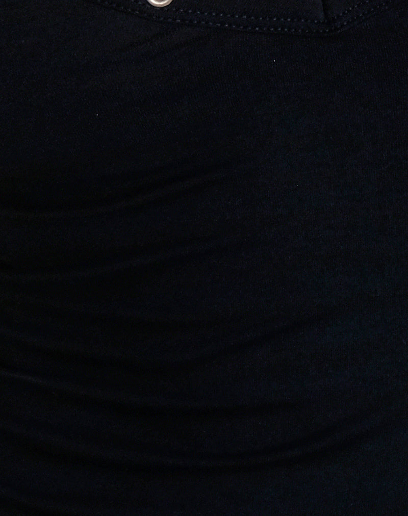 Jugo Halterneck Top in Black with Eyelets