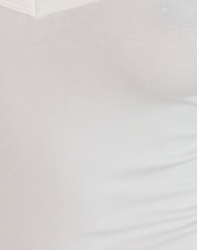 Jugo Halterneck Top in Ivory with Eyelets