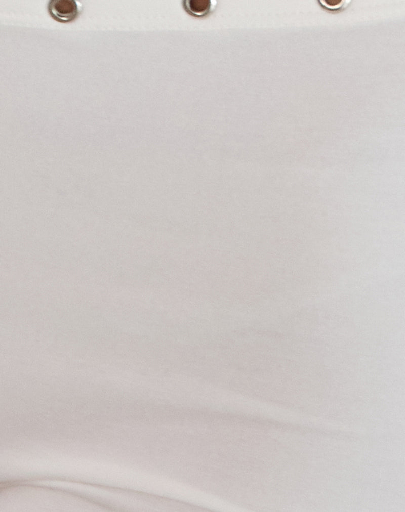 Kento Hot Pant in Ivory with Eyelets