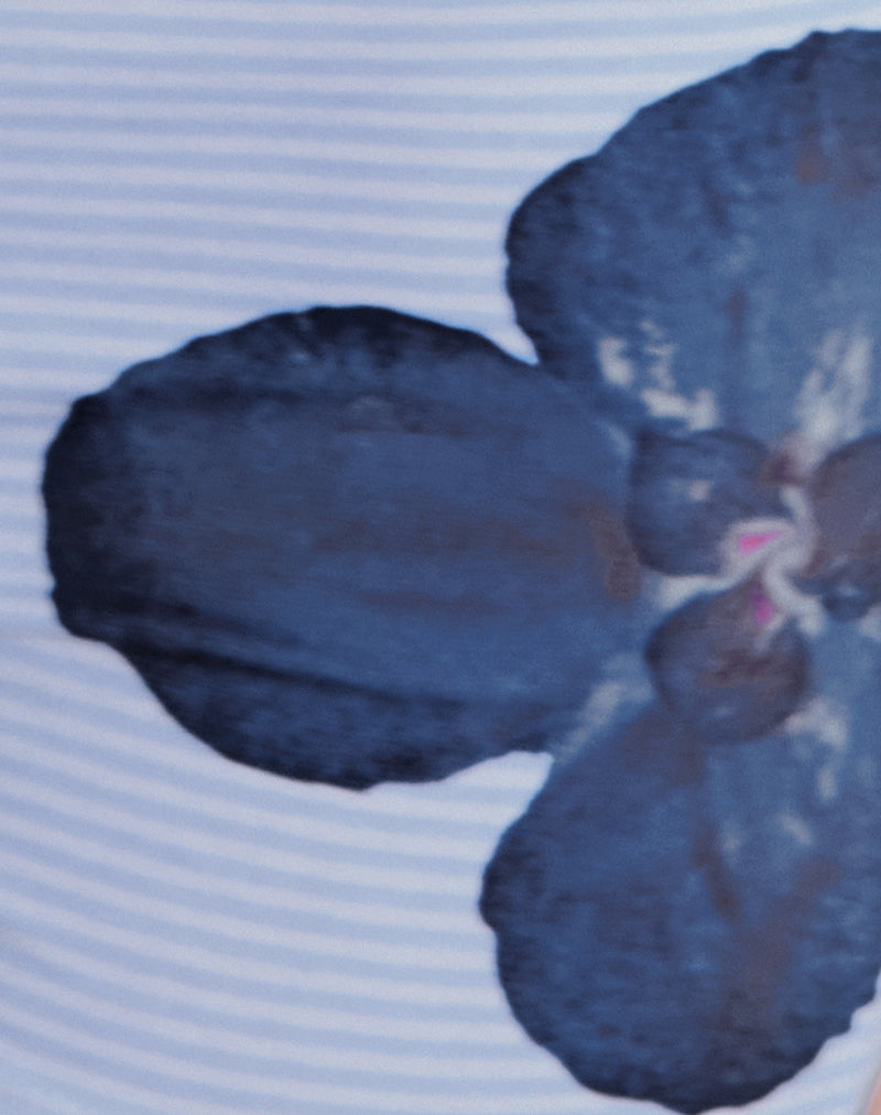 Eunia Shorts in Stripe Floral Baby Blue