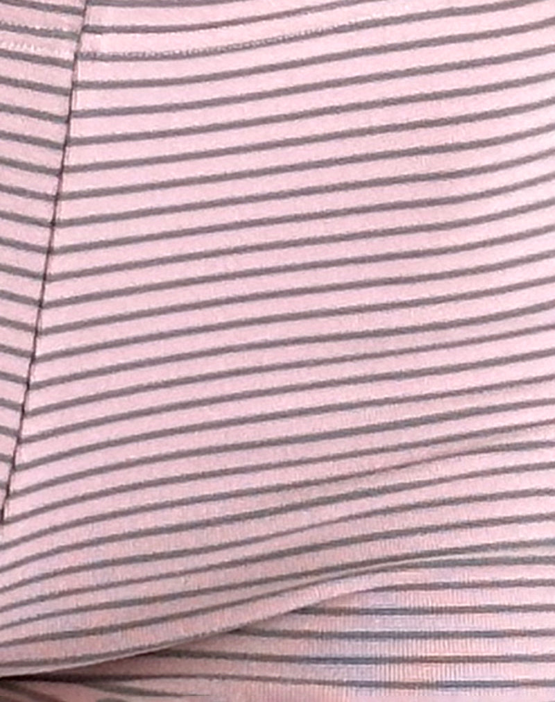 Sera Micro Short in Pink and Grey Jersey Stripe