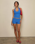 Sera Short in Towelling Blue Stripe
