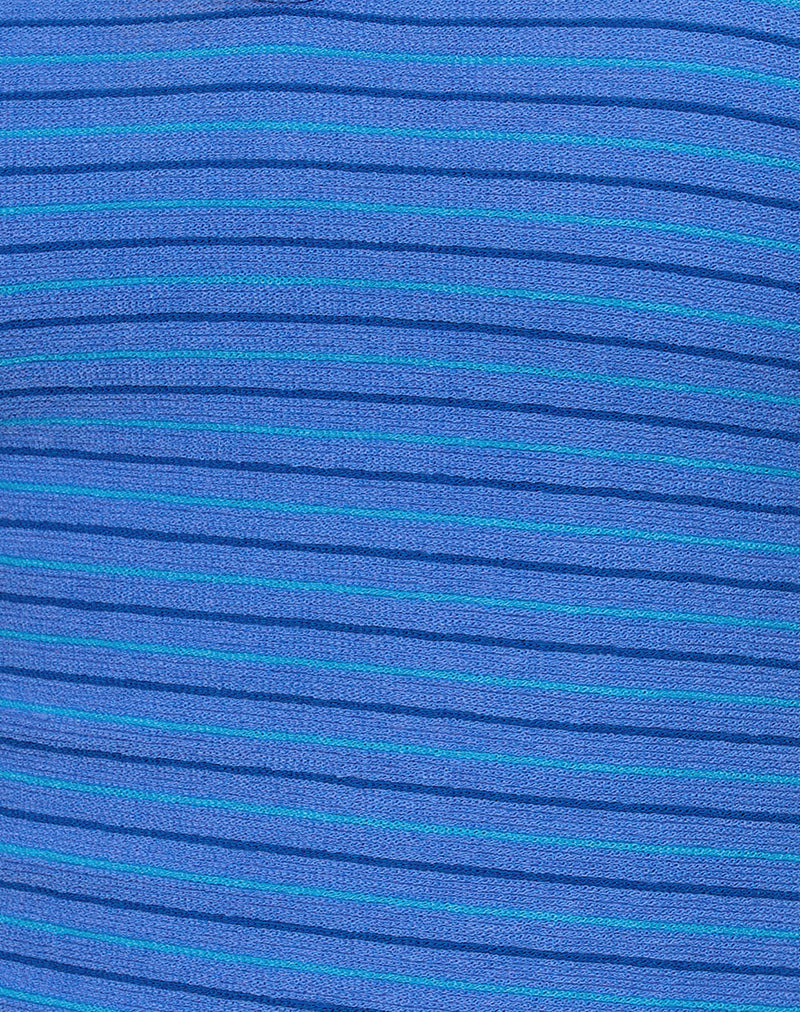 Jules Top in Towelling Blue Stripe