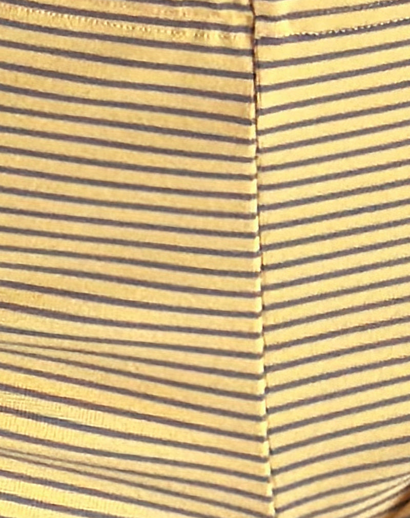 Sera Micro Shorts in Stripe Jersey Yellow Grey