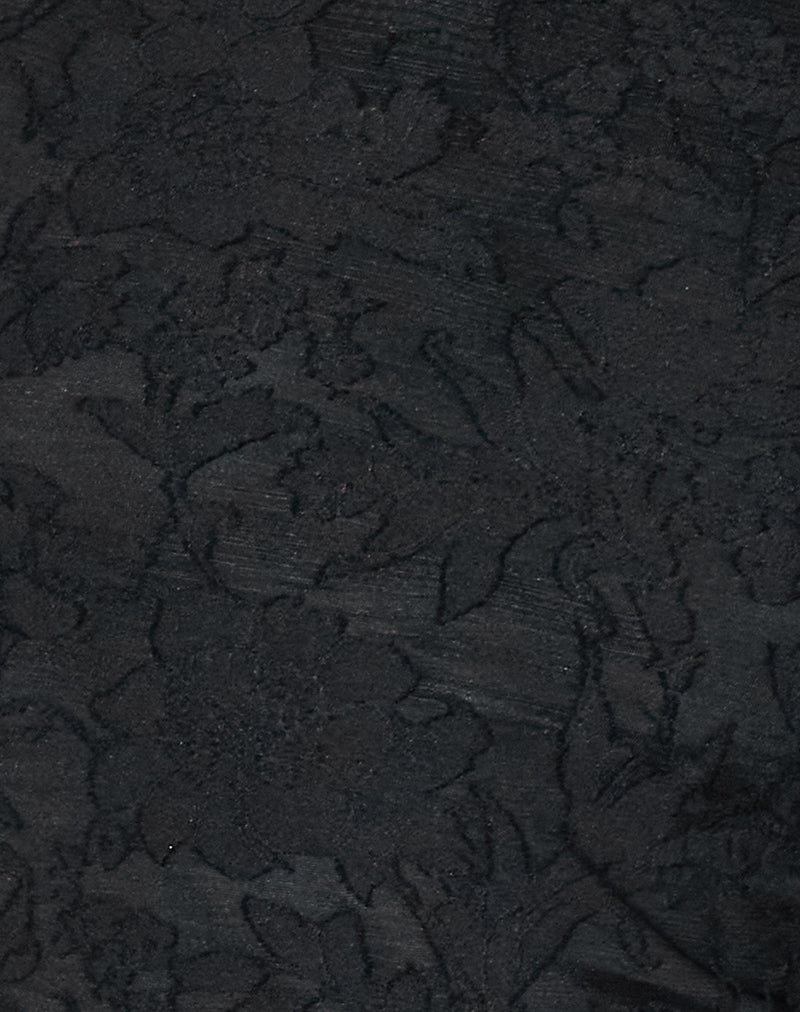 Julita Mini Dress in Sheer Flower Black