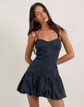 Juun Puffball Mini Dress in Dark Navy