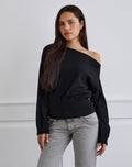 Jalira Asymmetric Cinch Jumper in Black
