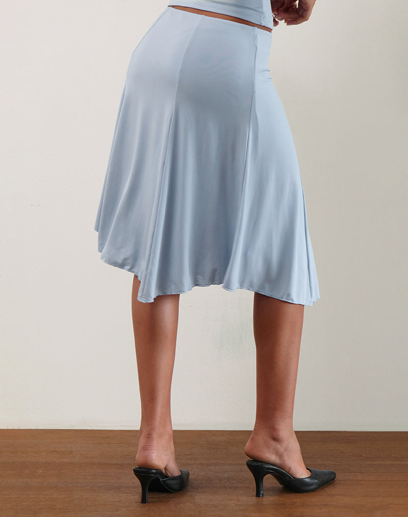 Kadence Midi Skirt in Slinky Sky Blue
