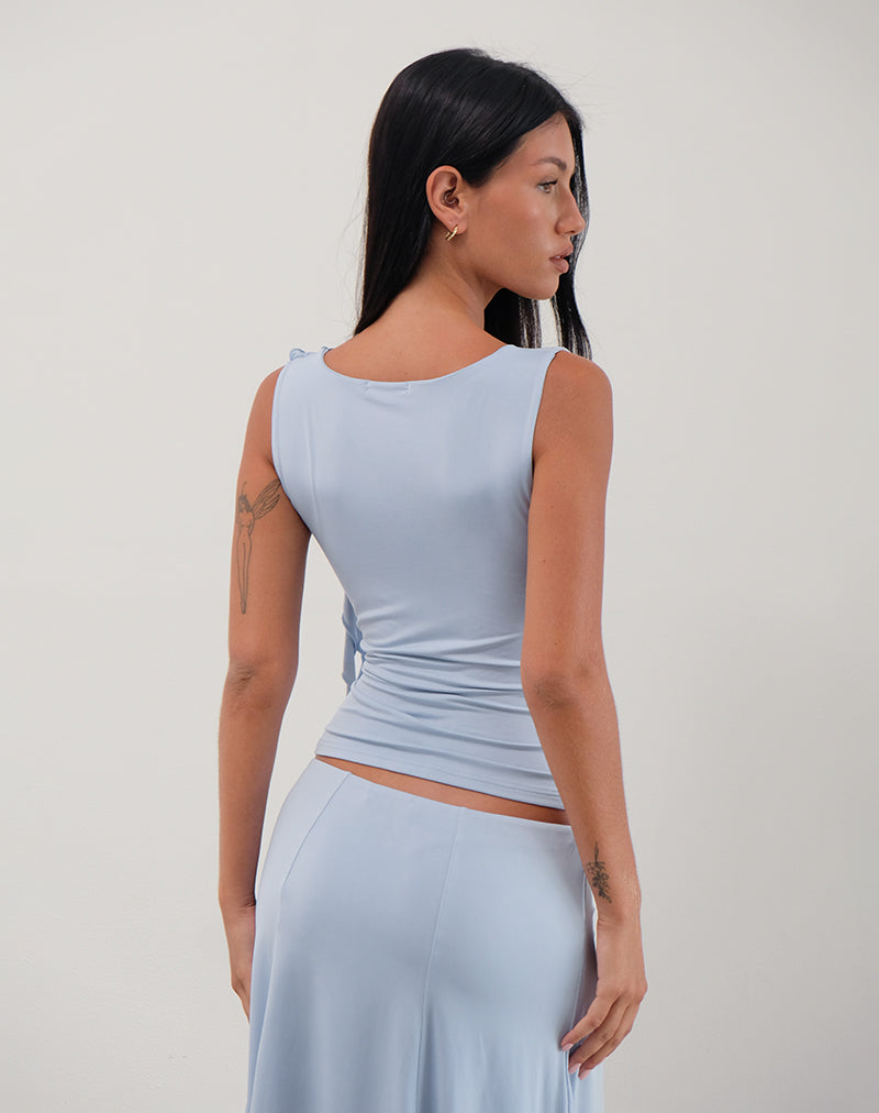 Saylor Sleeveless Top in Slinky Sky Blue