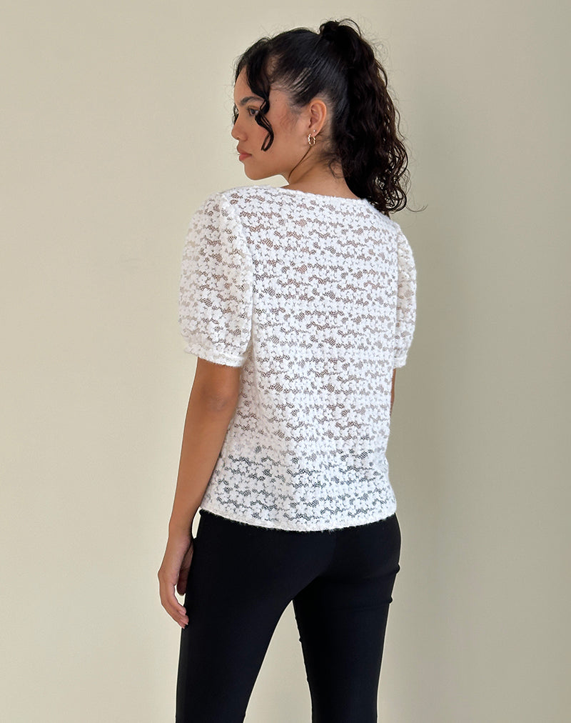 Kaelyn Top in Dahlia Lace Ivory