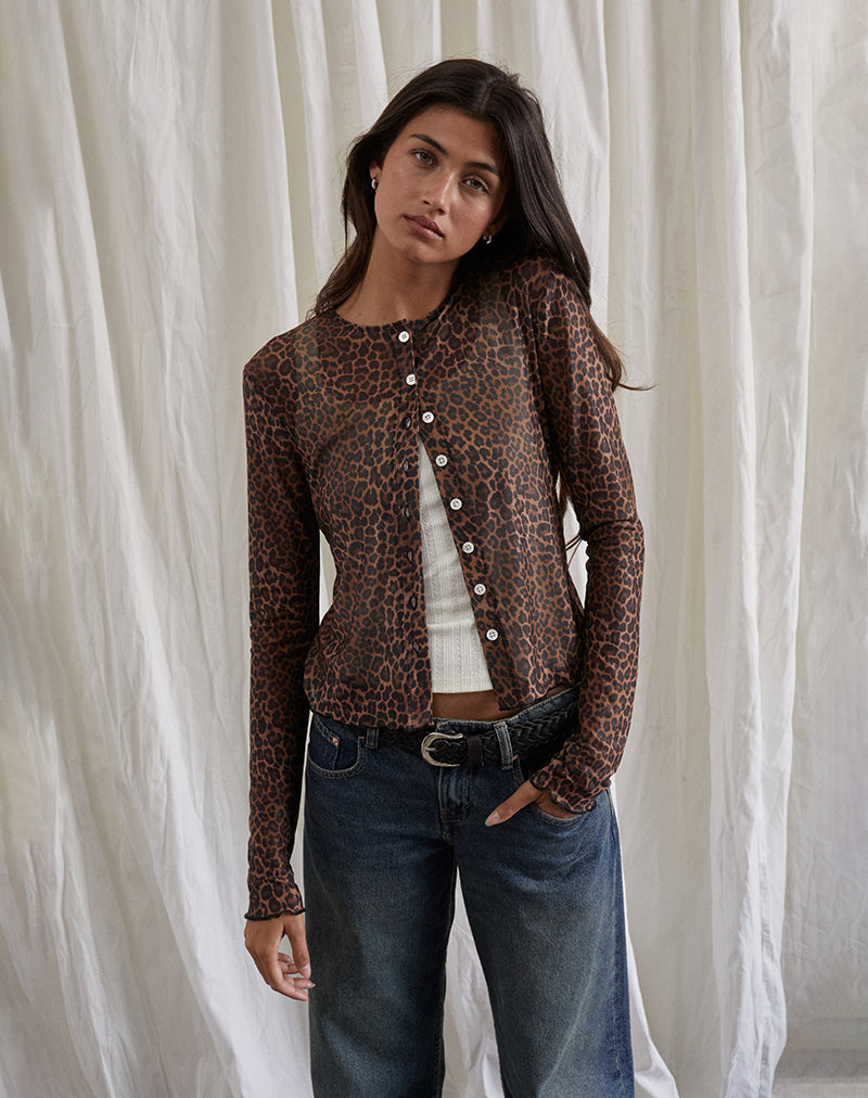 Kahula Shirt in Mesh Rar Leopard