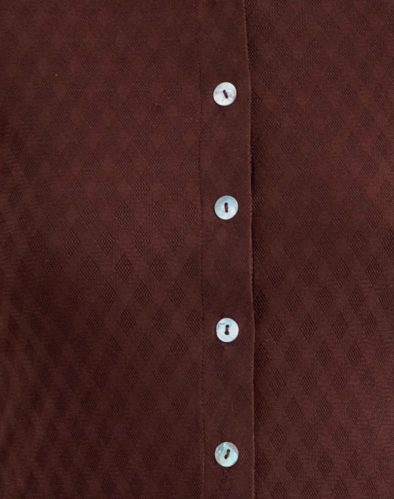 Kahula Shirt in Argyle Mesh Brown