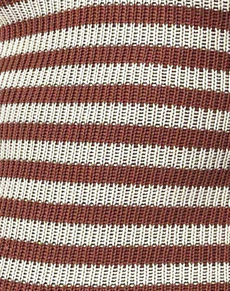 Kaipo Tie Back Playsuit in Brown Ivory Stripe