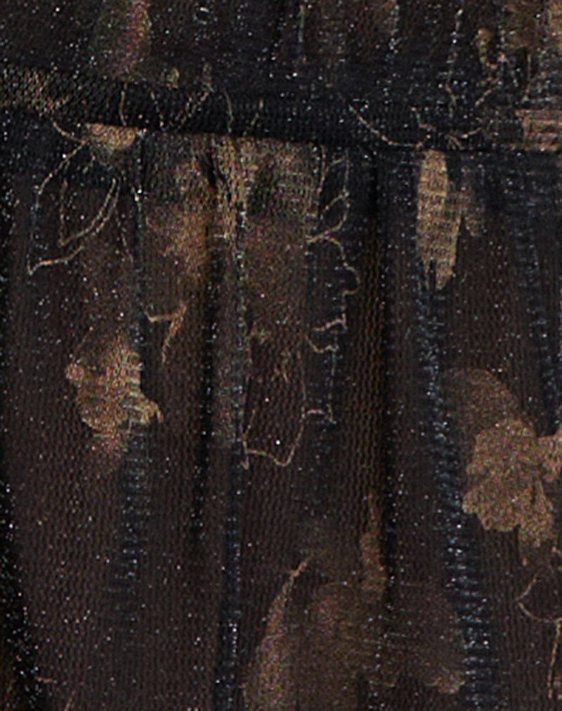 Kaito Halterneck Top in Black with Bronze Shimmer