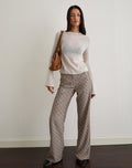 Tatina Trouser in Beige with Polka Pinstripe