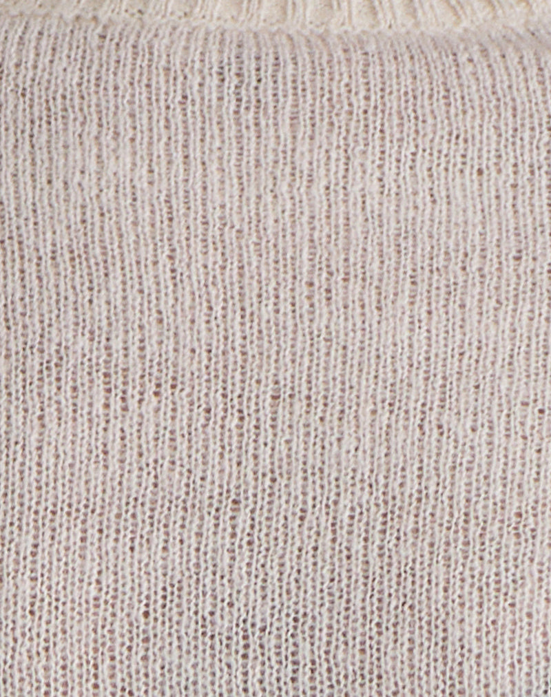 Kaleo Roll Edge Jumper in Knit Ecru