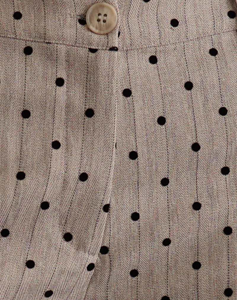 Tatina Trouser in Beige with Polka Pinstripe