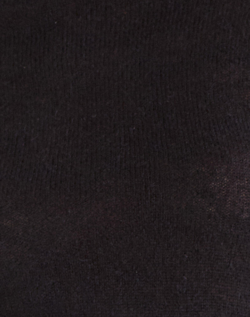 Kaleo Roll Edge Jumper in Knit Black