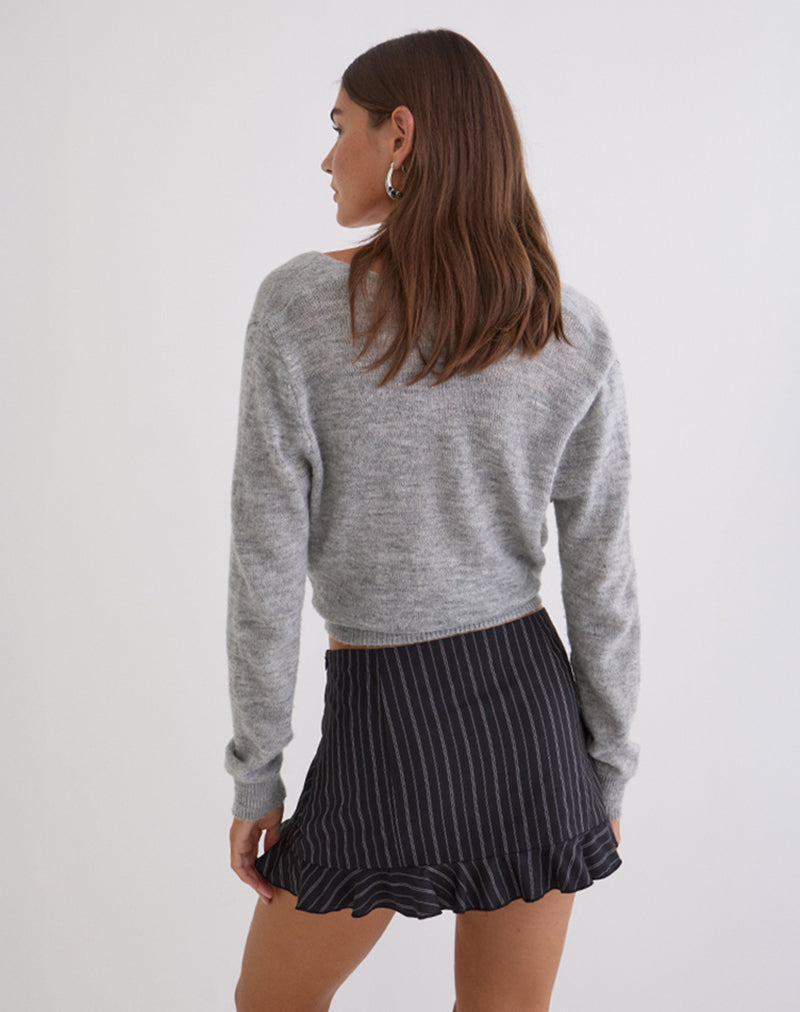 Kalika Mini Skirt in Tailoring Stripe Black