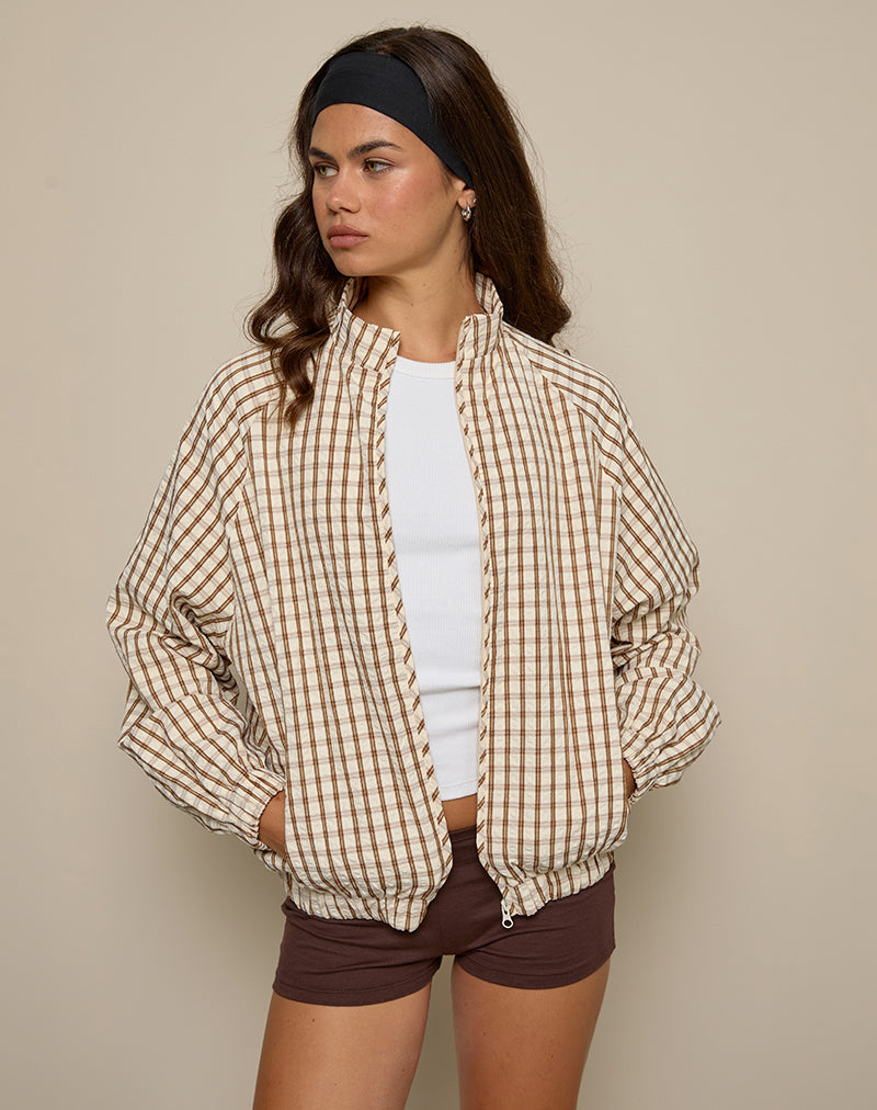 Kalle Shell Jacket in Brown Check
