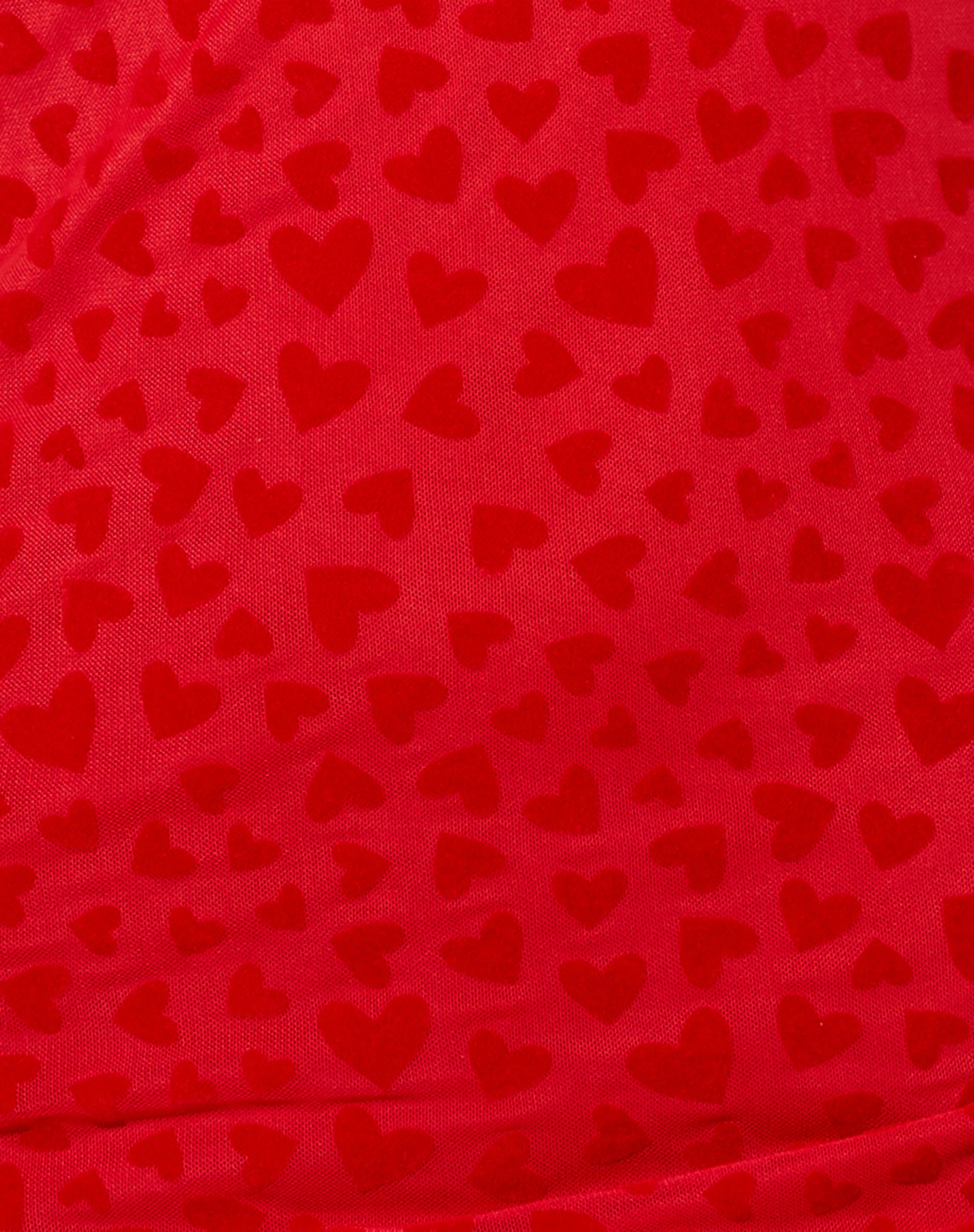 Kalosa Mini Dress in Red Mesh Red Heart Flock