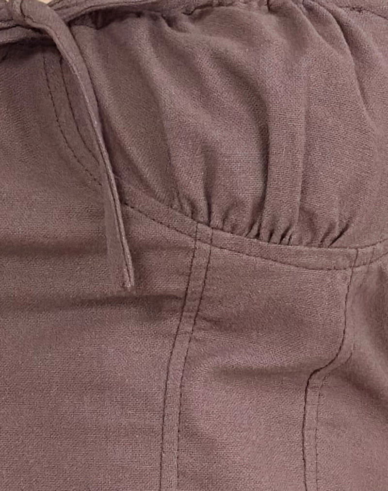 Kamden Cami Top in Linen Deep Taupe