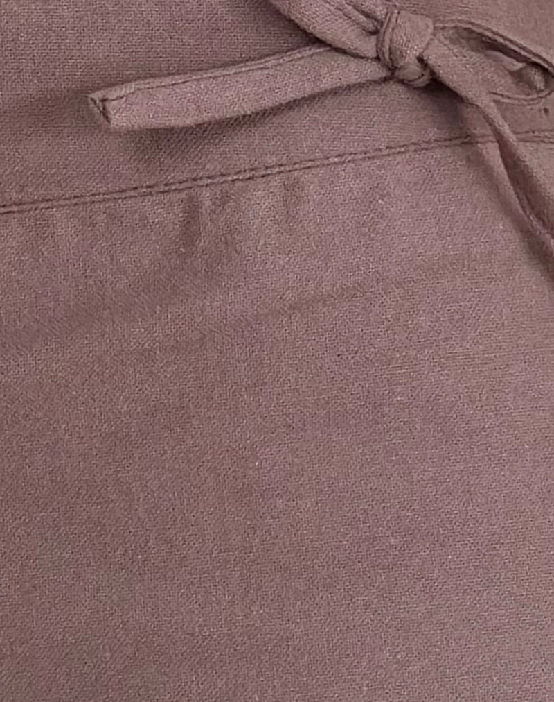 Blazy Tie Short in Linen Taupe